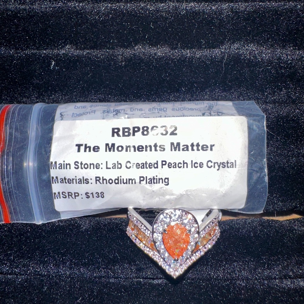 Bomb Party Peach Ice Crystal Ring Size 11